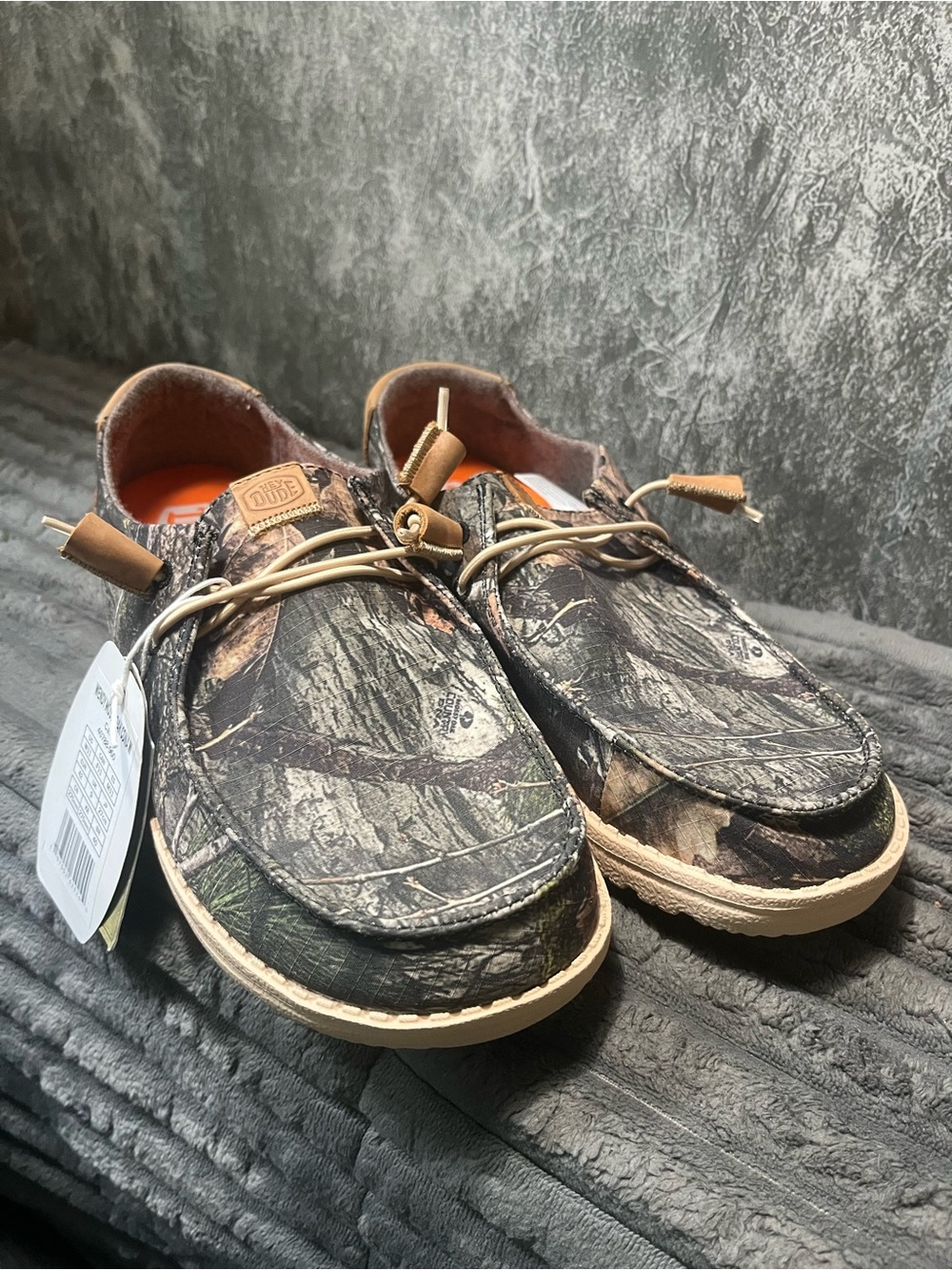 Camouflage Boat Shoes - Brown/Green by Hey Dude W 11 / M 9.5